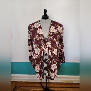 Floral, Front Tie Cardigan